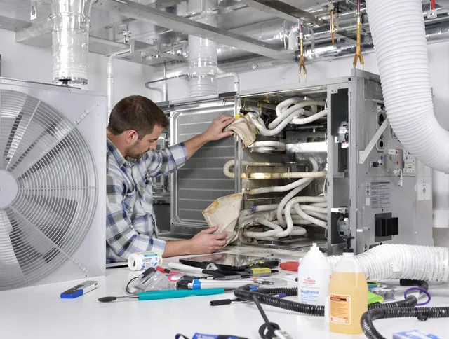 Hopkinton Air Duct Cleaning specialist performing precision AC coil cleaning in Hopkinton
