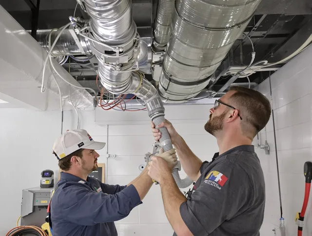 Hopkinton Air Duct Cleaning technician performing thorough AC duct cleaning in Hopkinton
